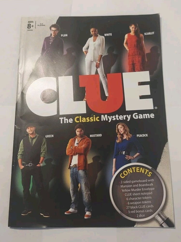 2013 Clue Mystery Game Replacement Instructions Only