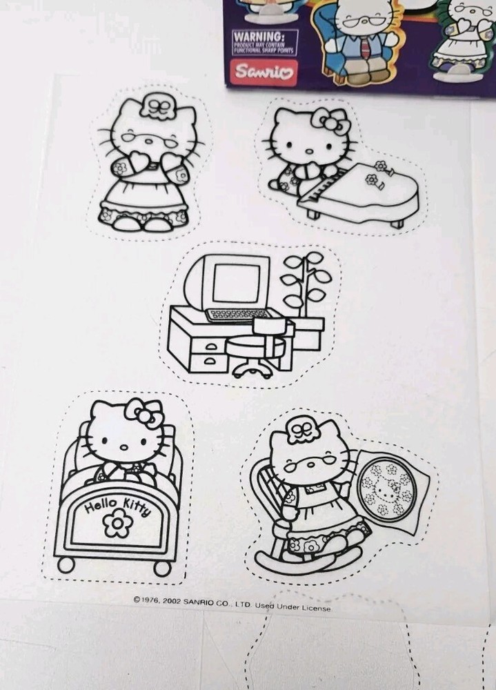 Vintage Shrinky Dinks Hello Kitty Plastic Pattern Sheets ONLY