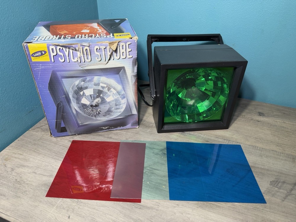 Psycho Strobe Light Color Panels & Speed Adjuster - Original box - Tested Works