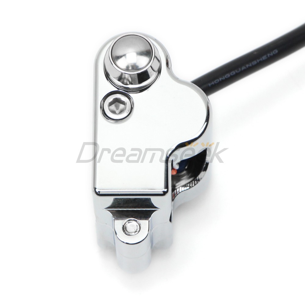 Chrome 25mm Universal Handlebar Switch Horn Button Control for Harley Motorcycle
