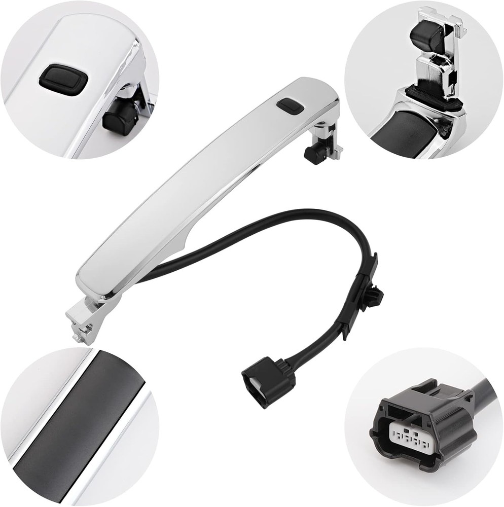 Chrome Door Handle Front Left Driver Side for Nissan Rogue 2010-2013,with Sensor