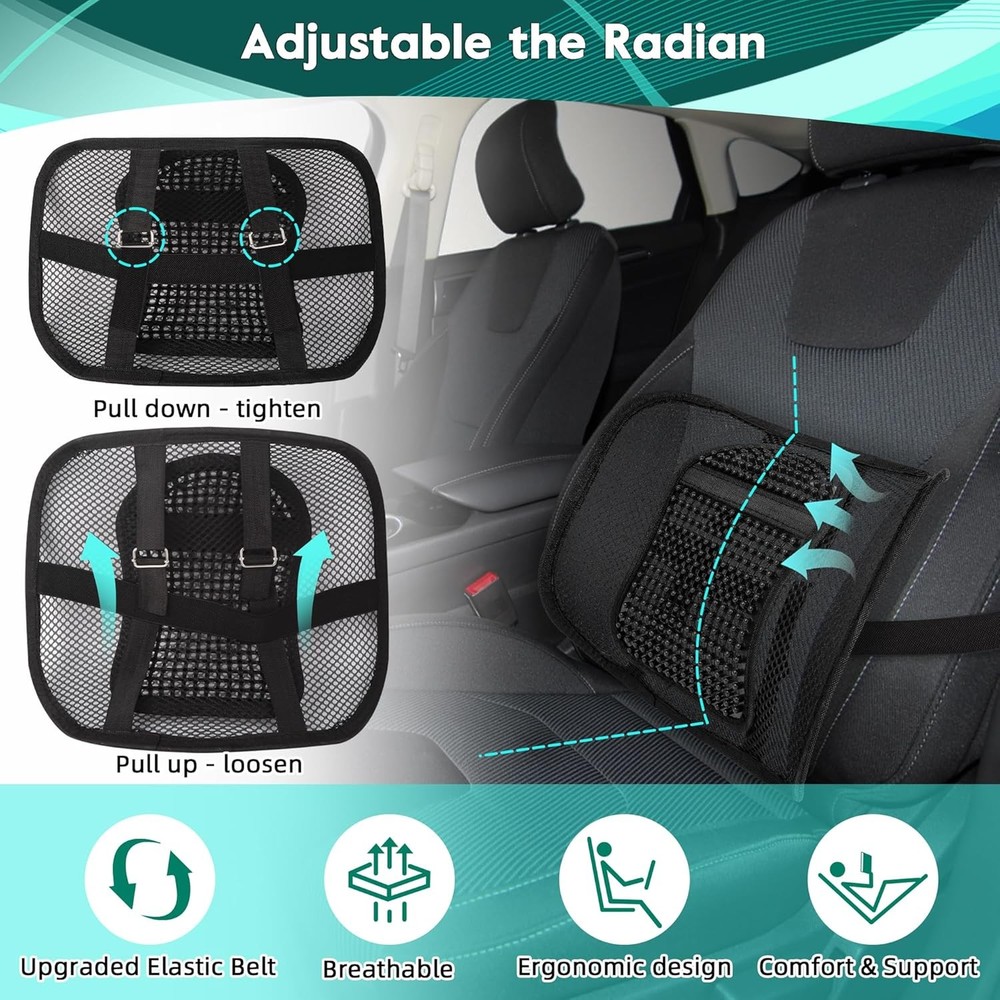 Samyoung Mesh Back Lumbar Support, Back Support Seat Cushion with Breathable Mes