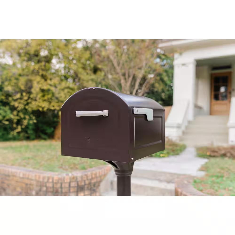 Centennial Rubbed Bronze, Extra Large, Steel, Post Mount Mailbox with Silver ...