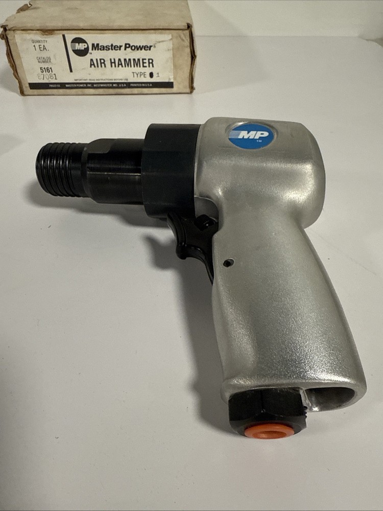 Master Power Air Hammer Chisel Pneumatic Tool W Black & Decker Spring & Box