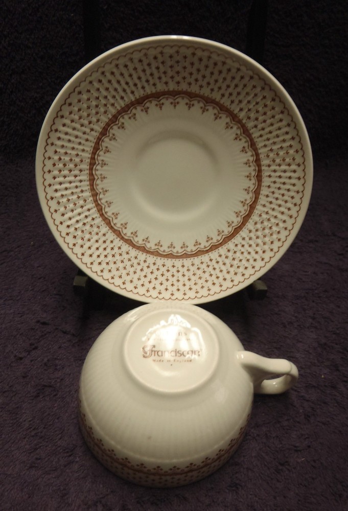 Franciscan Ironstone Orleans Pattern Ironstone Cup and Saucer England