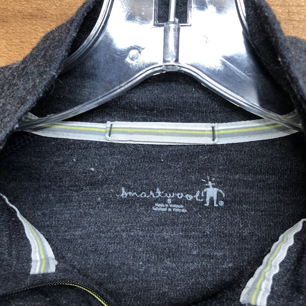 Smartwool Merino Wool 1/4 Zip Pullover Long Sleeve Mens Size Small Gray Stretch