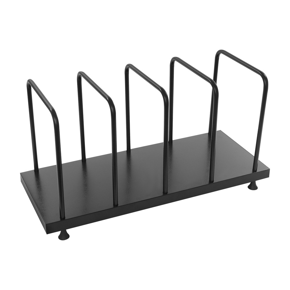 Modern Black Storage Rack, Carbon Steel Frame with Rubber, 43x18x23 Inches