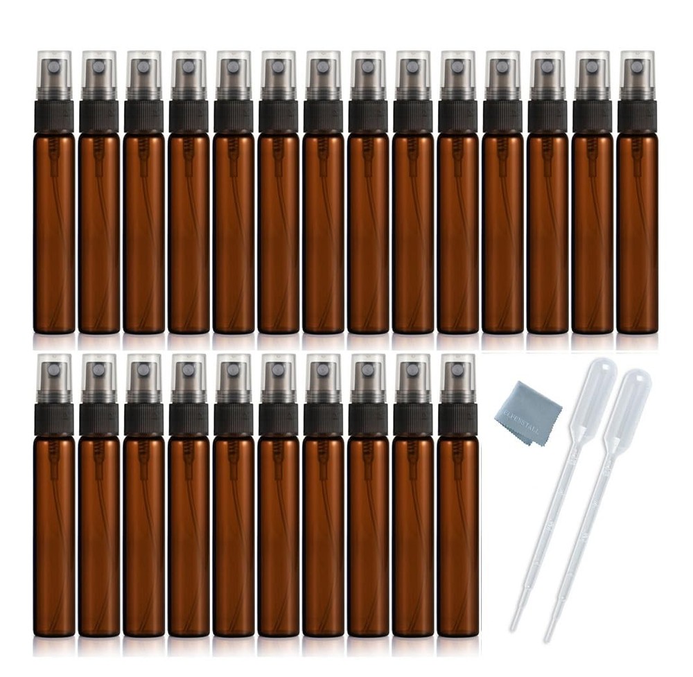 25 Pack Set 10ML Protable Refill Bulk Atomizer Spray Travel Perfume Bottle