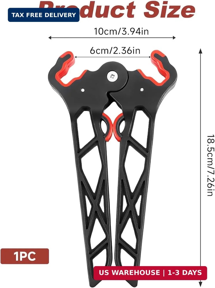 Archery Bow Stand, Rubber Foldable Compound Bow Holder, Ground - Supporting Bipo