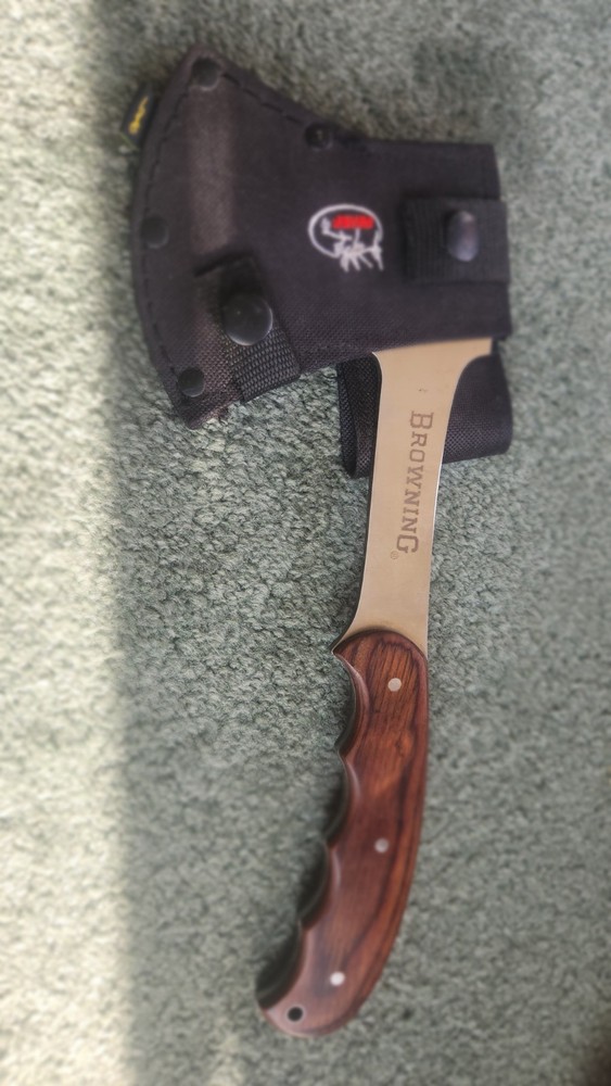 Browning RMEF Model 0031 Hatchet Axe Sheath Wood Handle