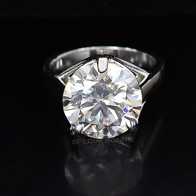 RARE 7.40 Ct Certified White Diamond Solitaire Ring! Free Diamond Studs
