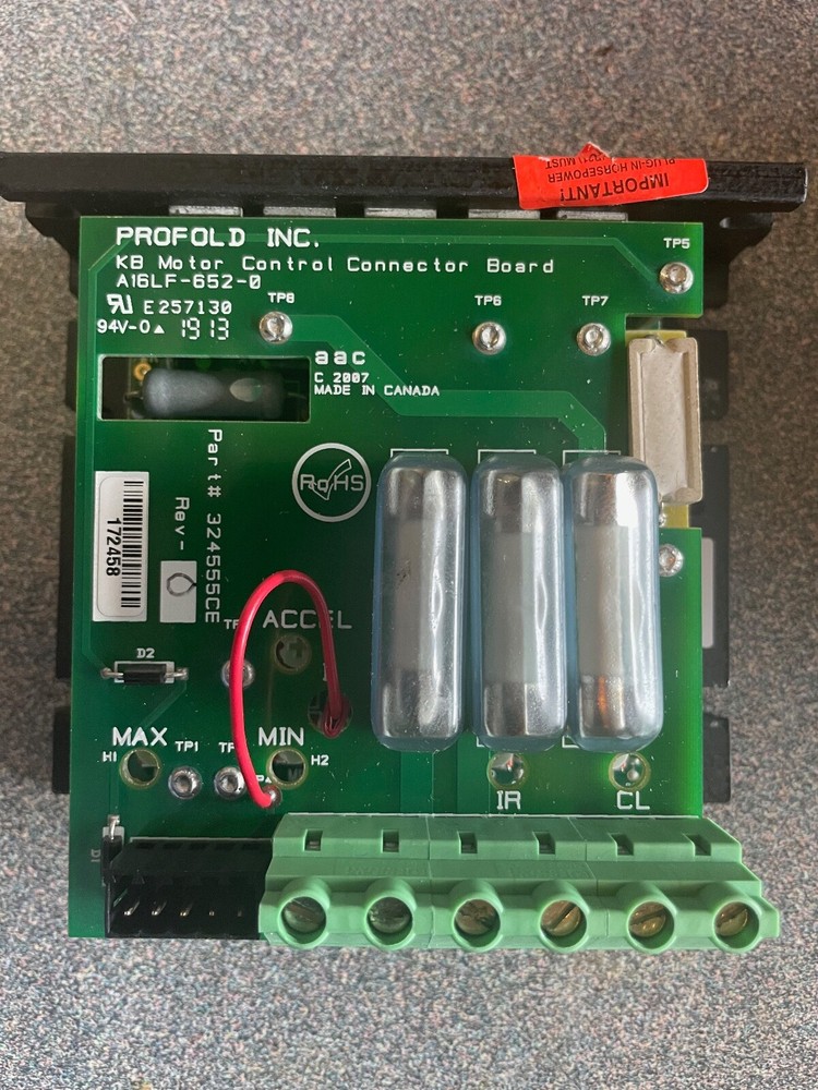 Profold Tabber 324555CE Motor Control Board  Main Drive Barrier Board 324555