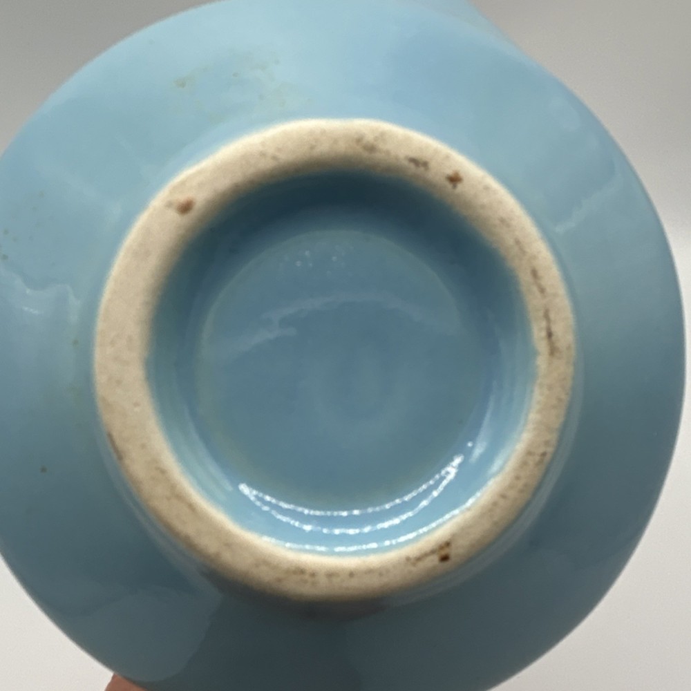 Vintage Art Deco Robin Egg Blue Ceramic Creamer & Sugar Set, 2-Piece