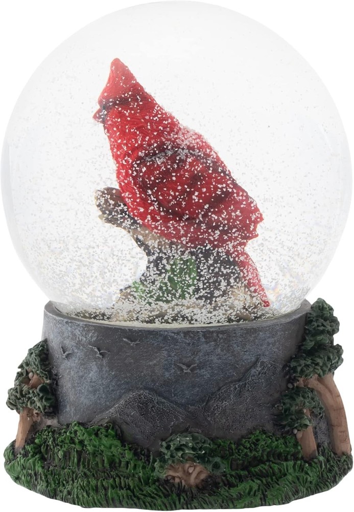 Spring Blossom Cardinal Musical Snow Globe
