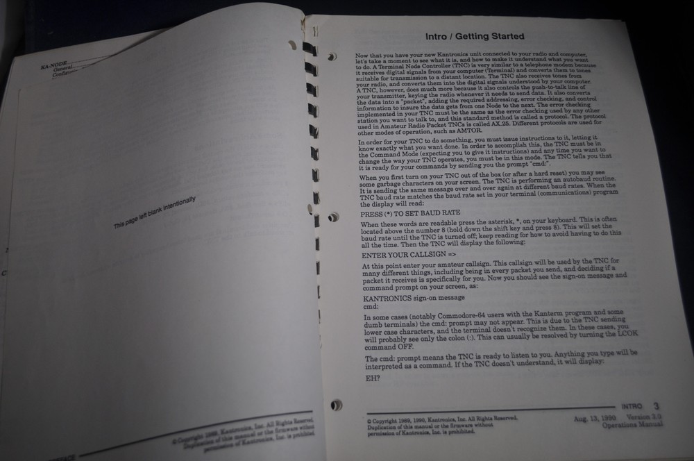 Kantronics Operations Manual KAM*KPC4*KPC2400*KPC1*KPC2