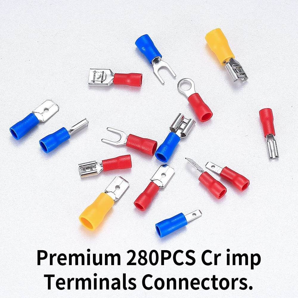 Electrical Wire Crimp Terminals Assorted Insulated Port Connectors Kit 280PCS