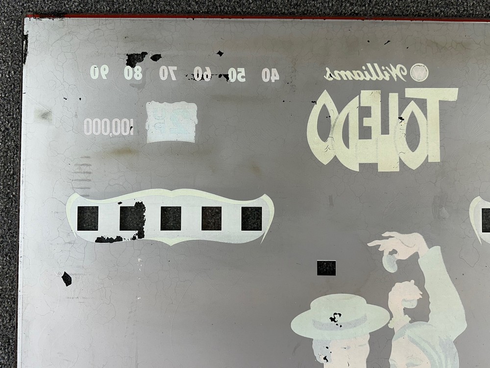 Williams Toledo Pinball Machine Game Backglass ORIGINAL