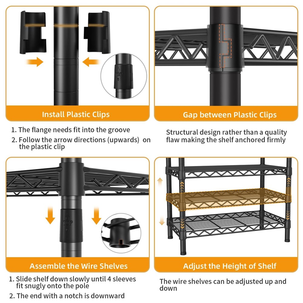 Heavy Duty Clothes Rack Rolling Garment Rack,3 Tier Adjustable Wire Shelving ...