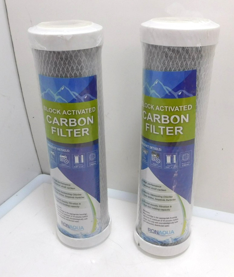 2PK- 9.875" x 2.5" Coconut Shell Carbon Block Water Filter for Whole house & RO