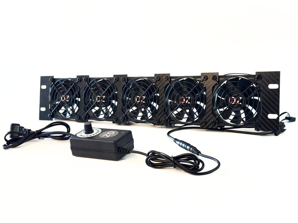 2U Rackmount Cooling Exhaust + Intake Fan Panel Quiet High-Airflow 19" Server