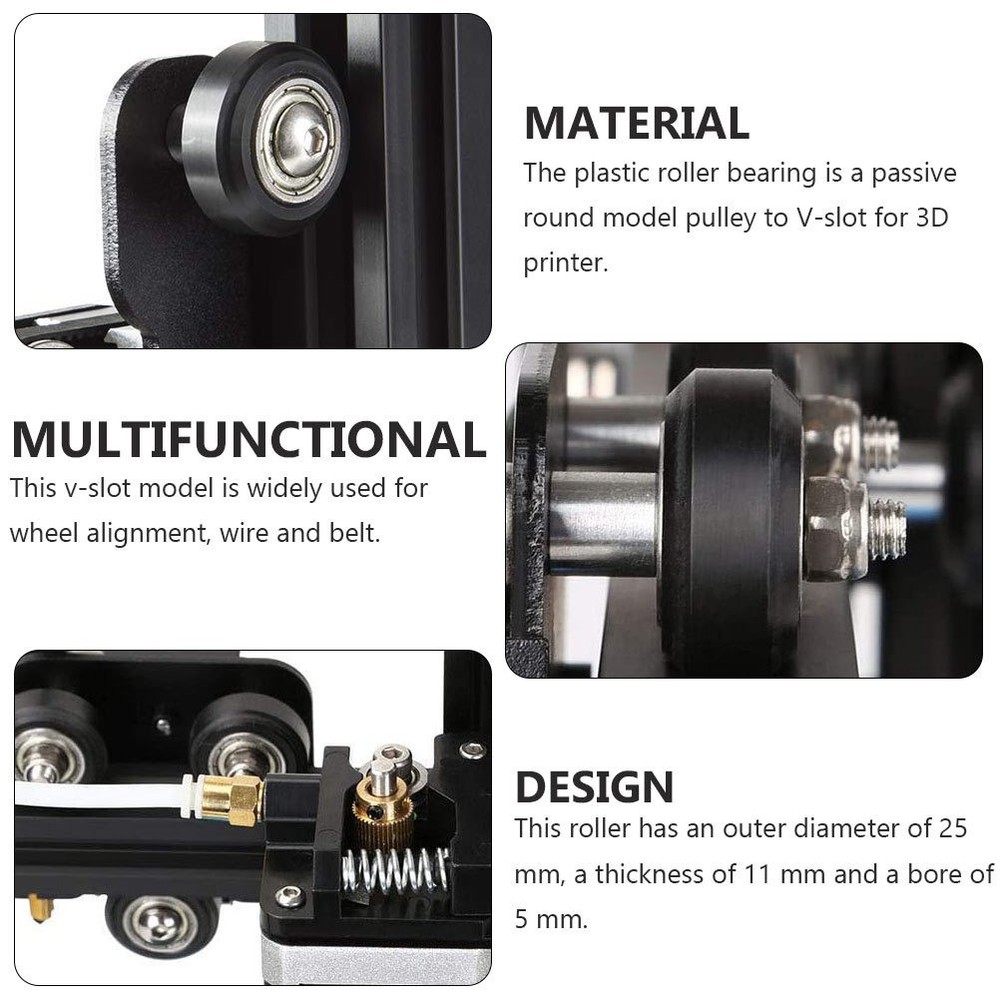 10 Pcs Bearing Guide Pulley Roller Rollers Printer Part with Wheels