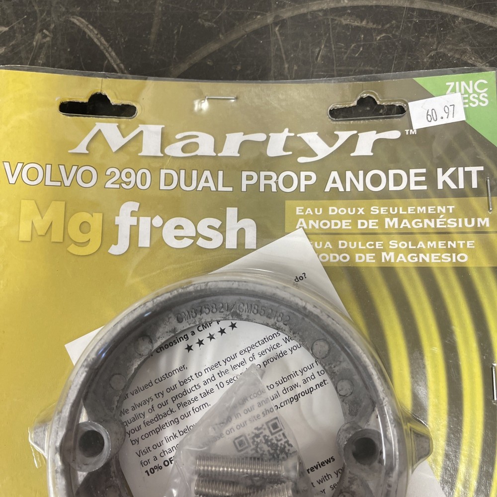 Martyr #CM290DPKITM Volvo Penta Magnesium Anode Kit.