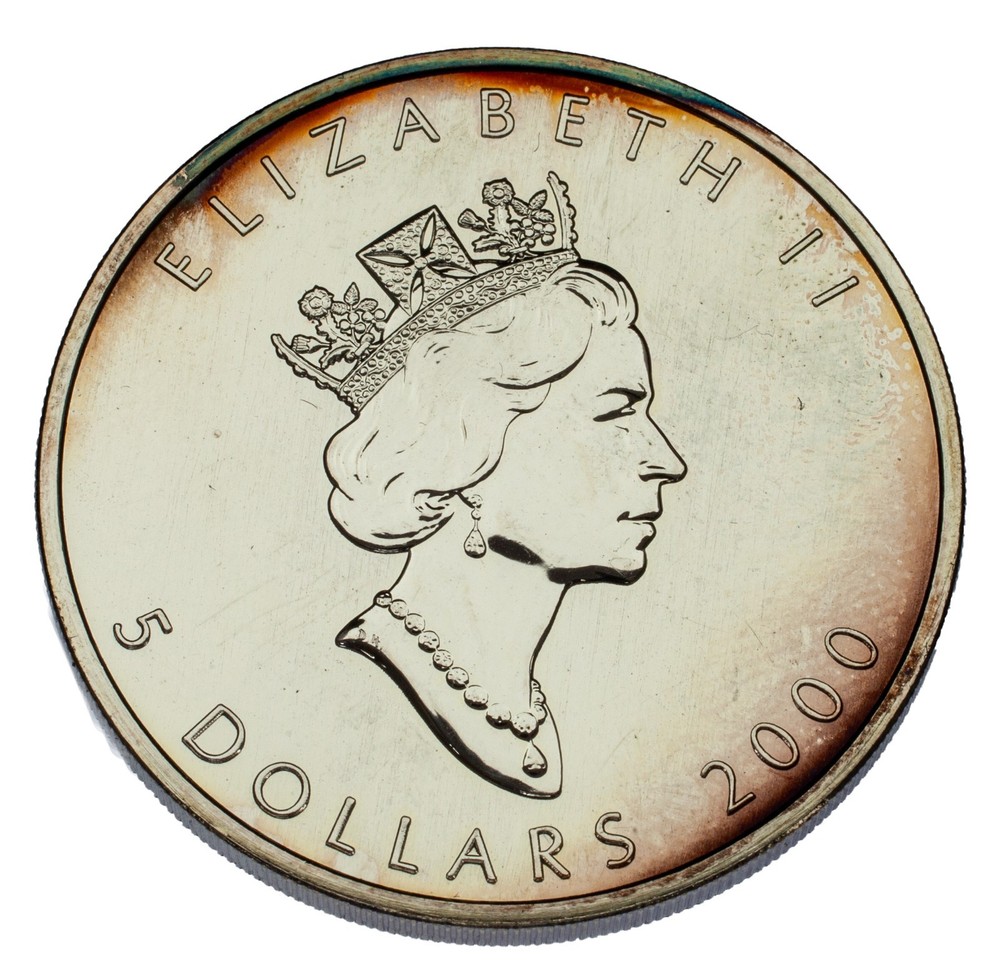 2000 Canada 1 oz Silver Maple Leaf BU, Fireworks Privy