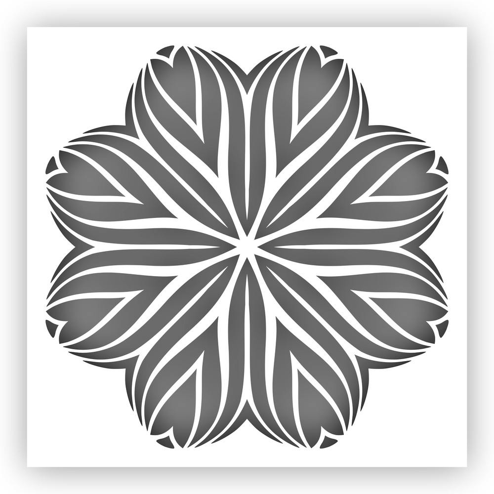 Flower Abstract #1 Stencil - Choose a Size - Laser-Cut Reusable Plastic