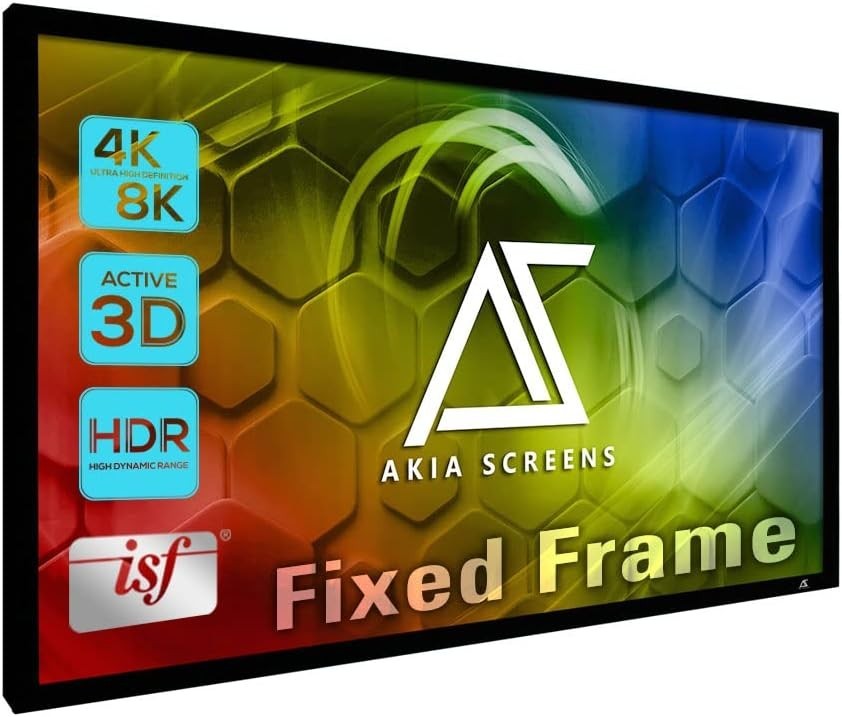 100 Inch Fixed Frame Projector Screen, 16:9, 8K / 4K Ultra HD Projector & 3D Rea