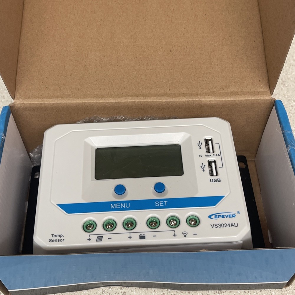 ® 30A Solar Charge Controller 12V/24V Auto Working PWM Solar Panel Charge Reg...