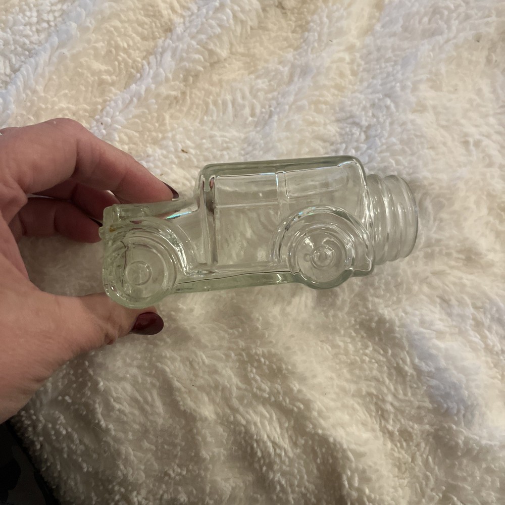 Clear Glass Vintage Car Candy Container