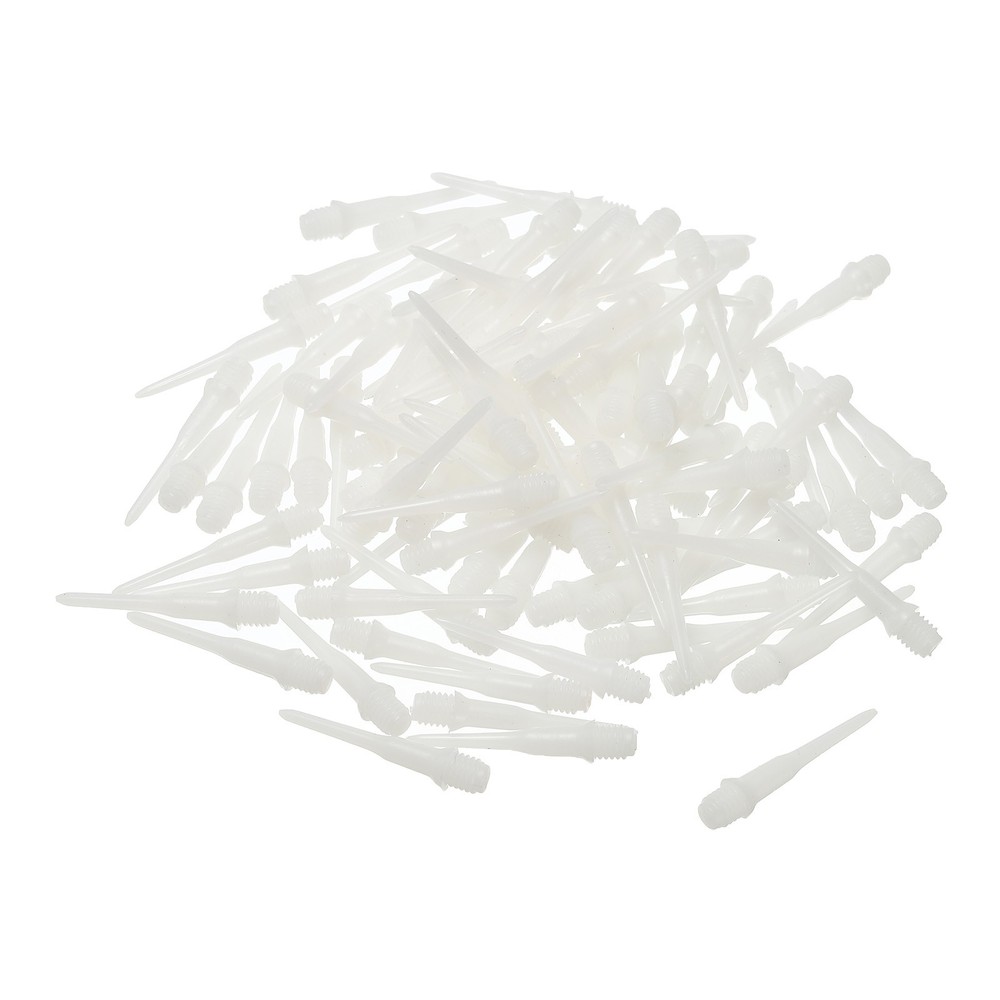 100Pcs Plastic Dart Tips,Game 2BA Thread Soft Darts Tips White