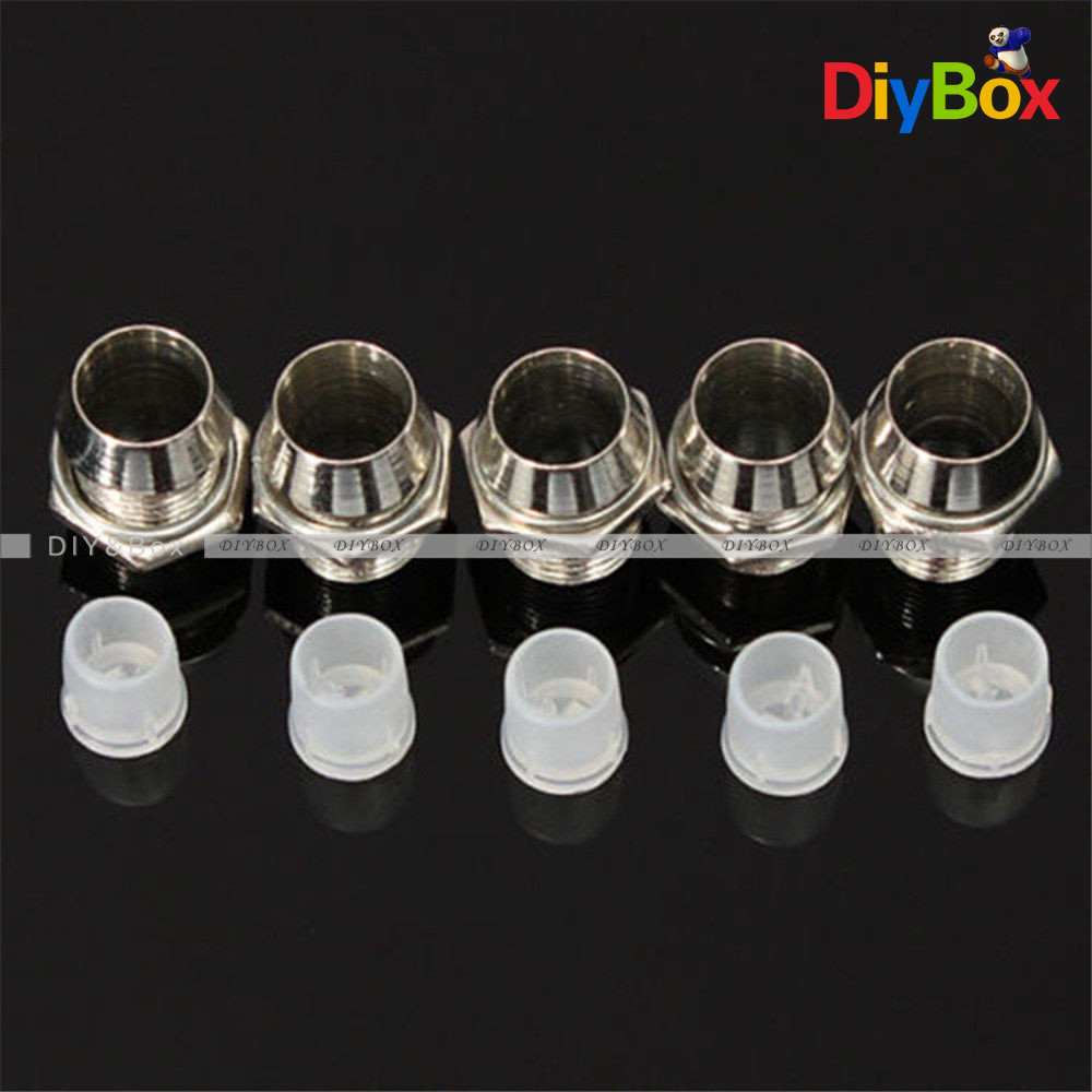 5PCS 5mm Chrome Silver Metal Bezel LED Holder Mount Panel Display Base Rubber D