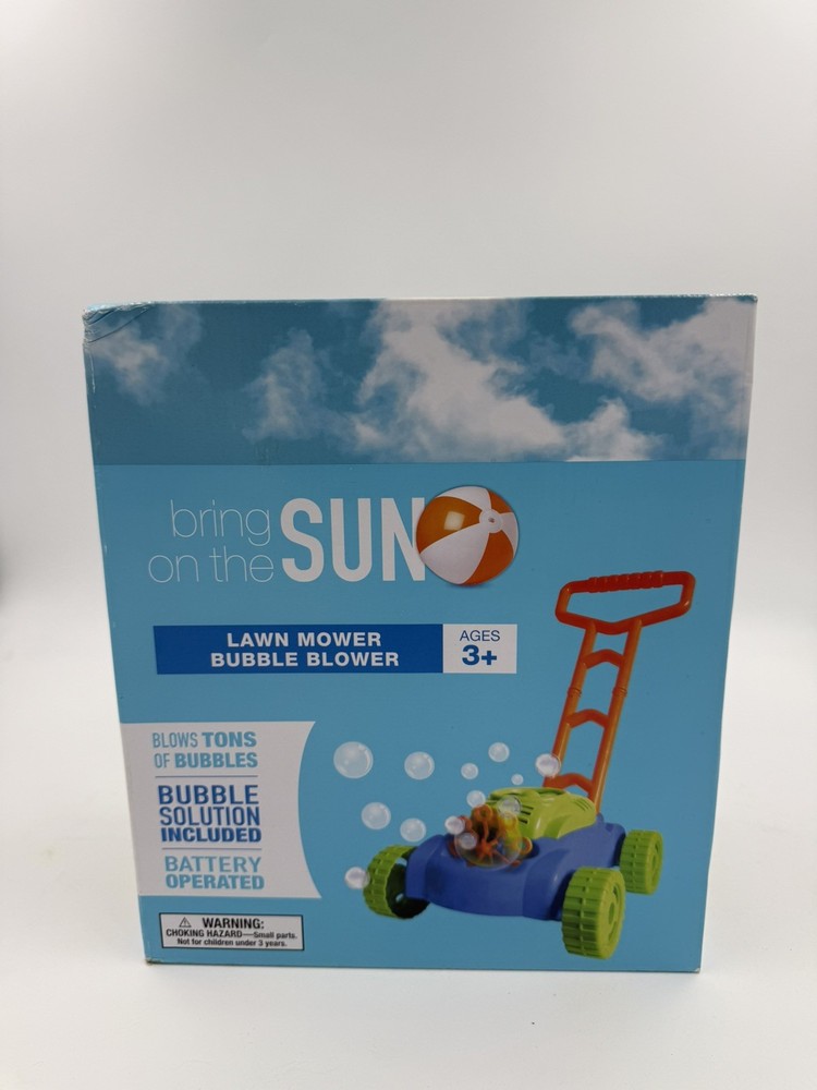 Bubble Blowing Lawn Mower with Bubble Solution Included NEW
