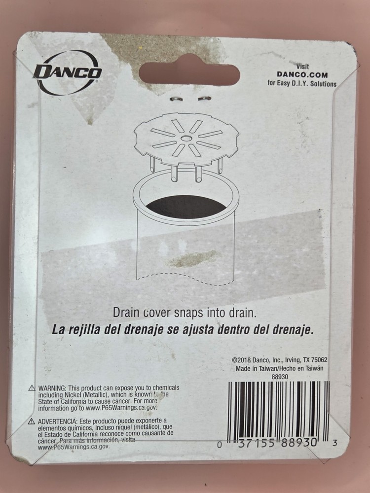 Danco 88930 2" Snap-In Tub Strainer