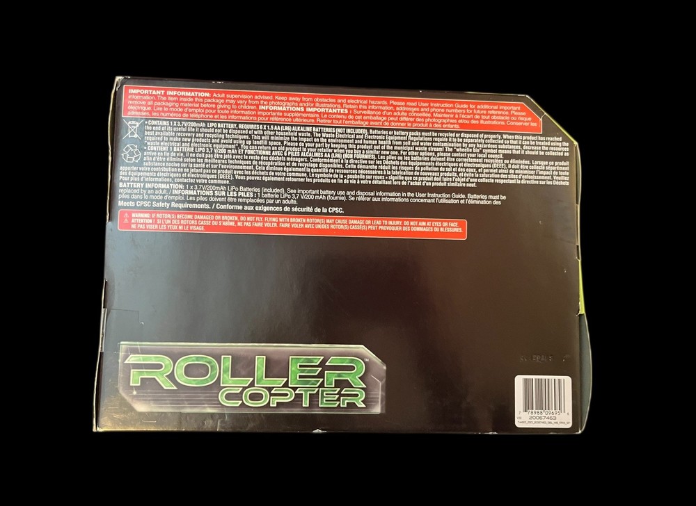 Air Hogs RC Roller Copter Black Blue Spin Master - Rolls Anywhere! - NEW IN BOX
