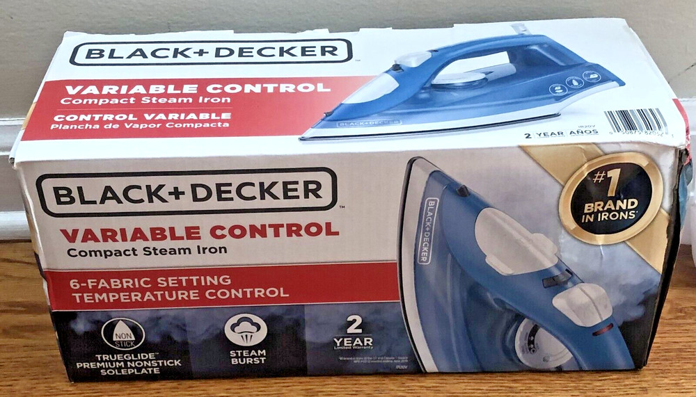 BLACK+DECKER Variable Control Compact Steam Iron - Blue & White