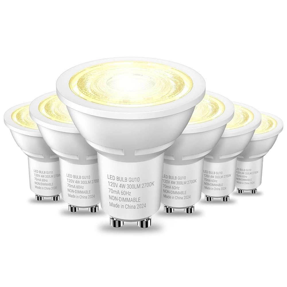 6/12PACK LED GU10 Light Bulbs, 2700K Warm White, 4W Equivalent 35W, 300LM