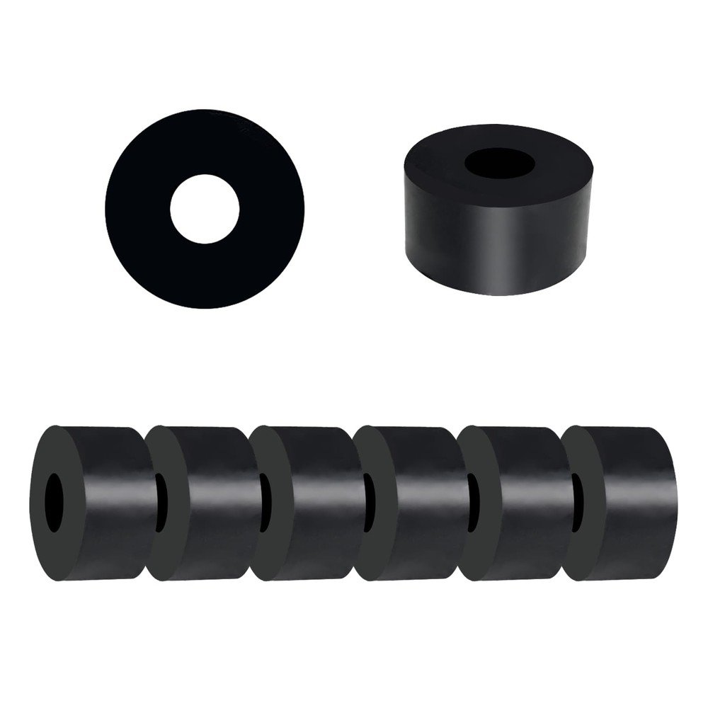 Rubber Spacers 1'' OD x 3/8'' ID x 0.5'' Thick Washers for Vibration Isolation