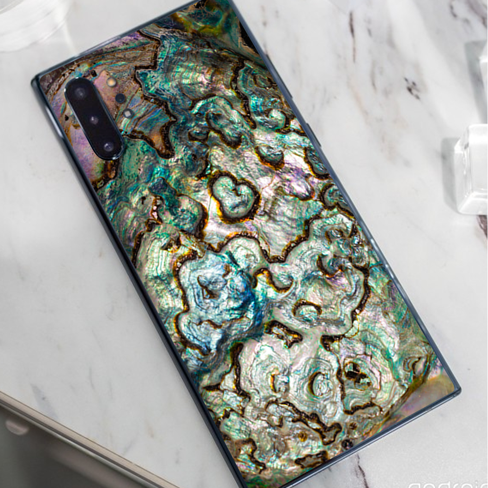 Skins Decal Wrap for Samsung Note 10 Plus Abalone Shell Gold underwater