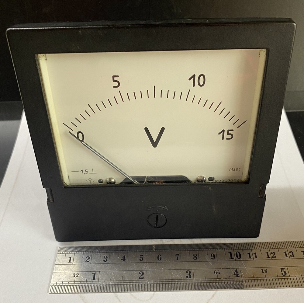 Vintage Soviet Analog DC Voltmeter 15V Model M381 Marked USSR Working (tested)