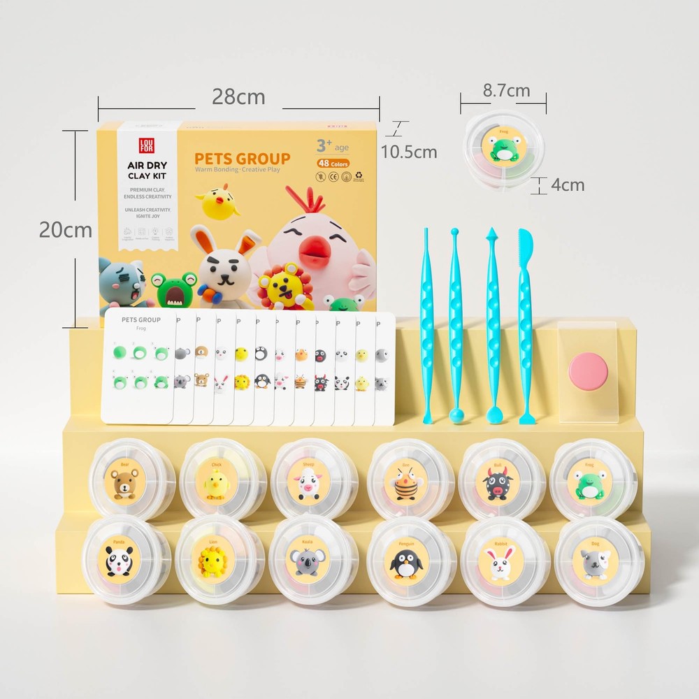 Air Dry Clay Kit - Modeling Clay for Kids mit Sculpting Tools und Tutorial, U...