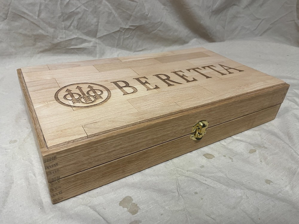 Hand Crafted Beretta Solid wood Storage boxes, gun case, display box.