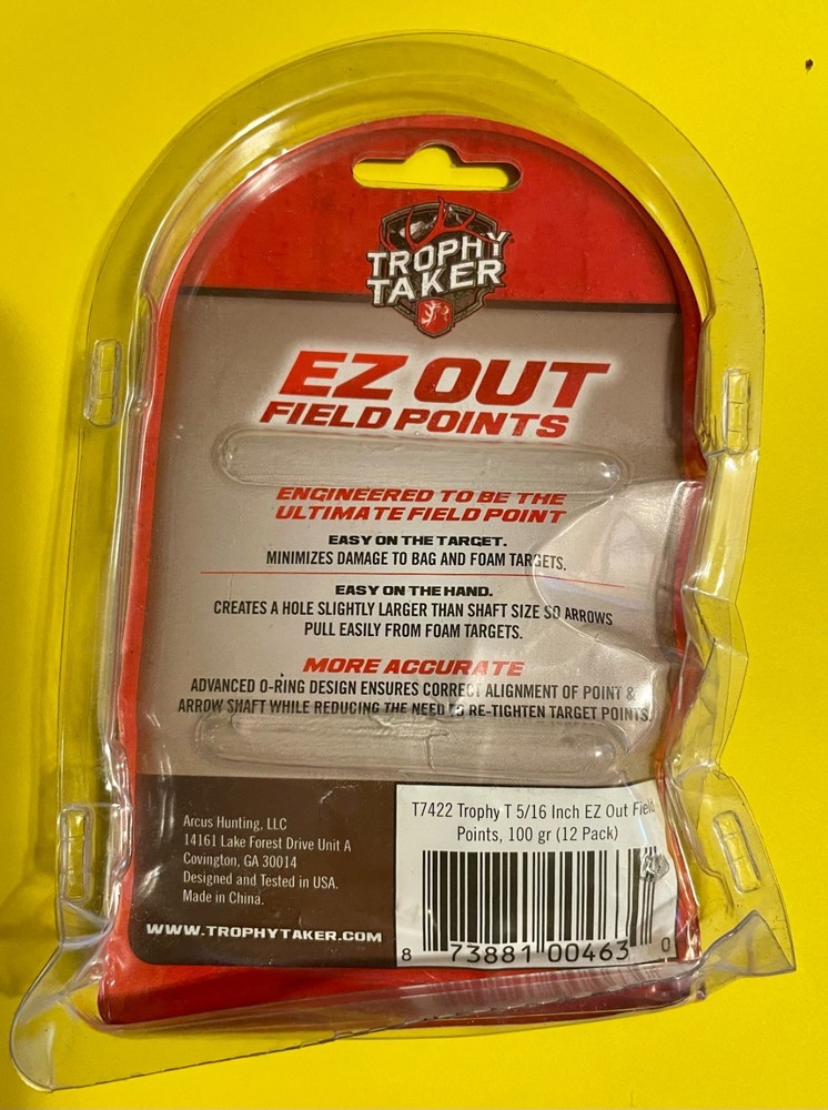 Trophy Taker EZ Out Field Points 5/16 100gr 12-pack