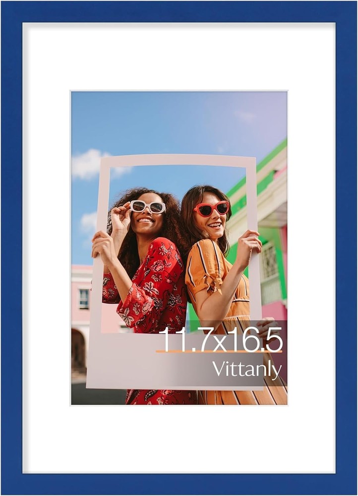 A3 Picture Frame, Engineered Wood with Shatter Resistant Plexiglass, Display ...