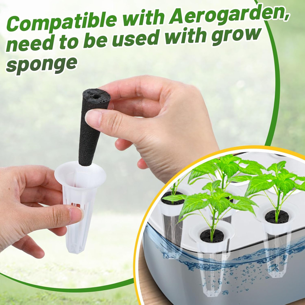 Grow Baskets Compatible with AeroGarden - 50 Pcs Hydroponic Baskets, Seed Starte