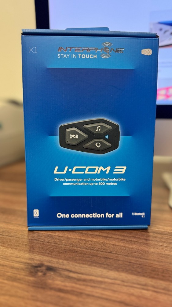 Interphone UCOM 3 Single Bluetooth System for Full face /Flip Motorcycle Headset