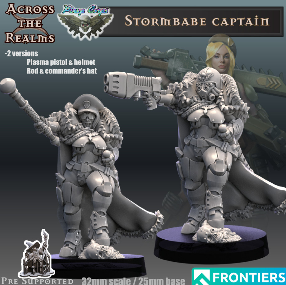 Stormbabe Captains x 2 models (32mm scale)