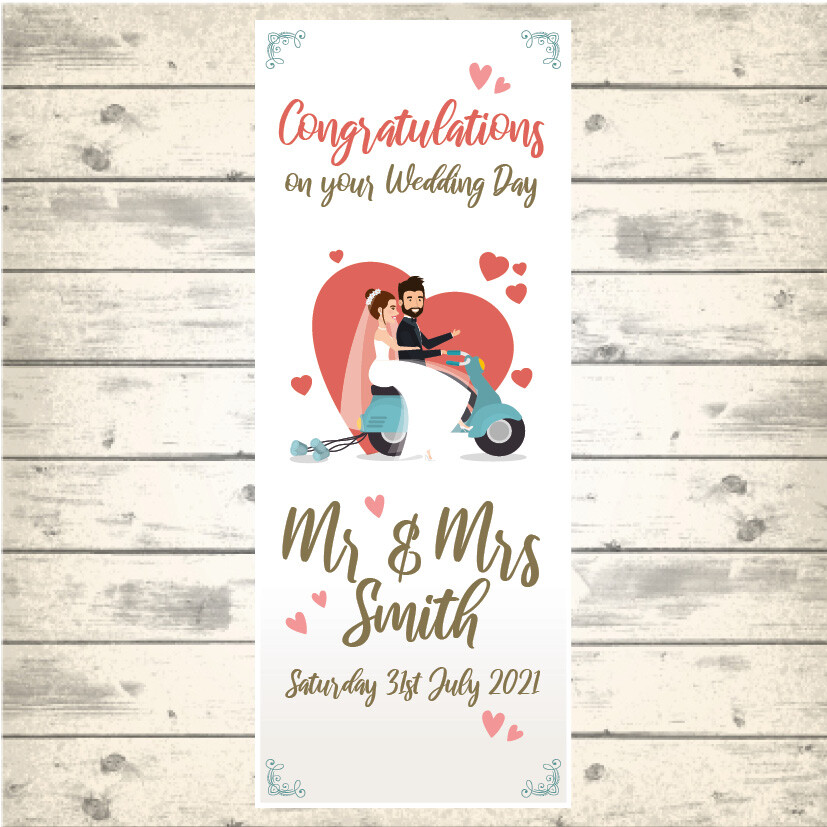 2 PERSONALISED PORTRAIT WEDDING BANNERS - Design 1