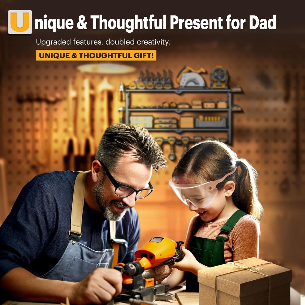 Power Tool Organizer, Quick Assembly & Max 420lb. Load With 6 Outlet Power St...